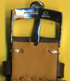 22mm GENUINE BROWN LEATHER PADDED MB BAND STRAP & GENUINE OMEGA STEEL BUCKLE