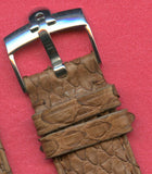 19mm Genuine Light Brown Snake Skin MB Strap Leather Lined & Omega Steel Buckle