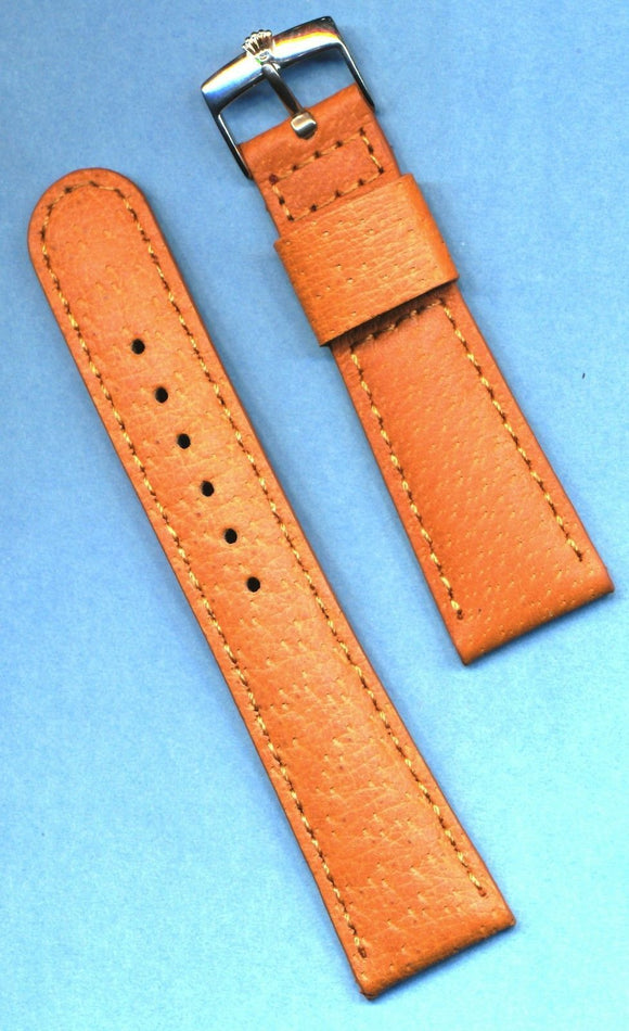 NEW 22mm GENUINE WILD BOAR STRAP, LEATHER LINED & NEW GEN. ROLEX STEEL BUCKLE