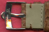 19mm Genuine Light Brown Snake Skin MB Strap Leather Lined & Omega Steel Buckle