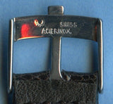 18mm Genuine Black Lizard MB Strap Band Leather Lined & Rolex Tudor Steel Buckle