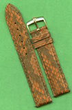 19mm Brown Genuine Snake Skin MB Strap Band Leather Lined & Rolex Gold Buckle