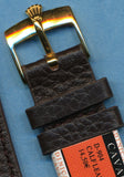 GENUINE BROWN LEATHER CAVADINI STRAP BAND 18mm or 20mm & ROLEX GOLD PLATE BUCKLE