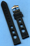 Black Rally Racing Leather Strap MB Band, 18mm 20mm & Rolex Steel Buckle