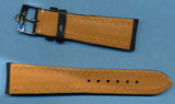 19mm GEN. BLACK LEATHER VERY PADDED MB BAND STRAP & GENUINE OMEGA STEEL BUCKLE
