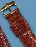 20mm Brown Gen. Lizard MB Strap Band Leather Lined & Rolex Gold Plated Buckle