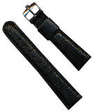 New 20mm Black Genuine Lizard MB Strap Band Tang Submariner & Rolex Steel Buckle