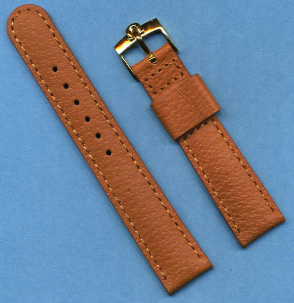 18mm GENUINE WILD BOAR STRAP LEATHER LINED & GENUINE GOLD PLATED OMEGA BUCKLE