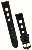 Black Rally Racing Genuine Leather MB Strap, 18mm 20mm & Pre TAG Heuer Buckle