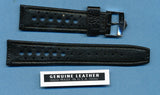 22mm GENUINE LEATHER RALLY BLACK & RED RACING STRAP MB BAND & PRE TAG HEUER BUCK