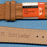 20mm GENUINE CAVADINI TAN CALF LEATHER STRAP BAND TANG & ROLEX GOLD PLATE BUCKLE