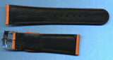 NEW 22mm GENUINE WILD BOAR STRAP, LEATHER LINED & NEW GEN. ROLEX STEEL BUCKLE