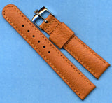 17mm Wild Boar Strap For Vintage Bubbleback, Leather Lined & Steel Rolex Buckle