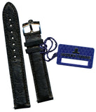 GENUINE BLACK OSTRICH STRAP BAND 18mm & GENUINE OMEGA STEEL BUCKLE TANG