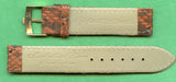 19mm Brown Genuine Snake Skin MB Strap Band Leather Lined & Rolex Gold Buckle