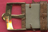 19mm Genuine Brown Snake Skin MB Strap Band Leather Lined & Omega Gold Buckle