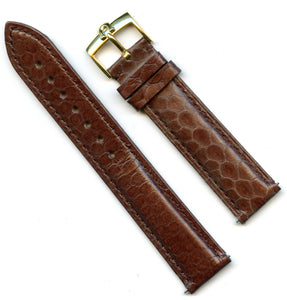 Brown 18mm Genuine Snake Skin MB Strap Band Leather Lined & Omega Gold Buckle