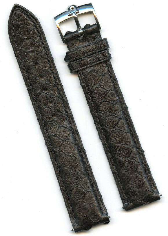 18mm Genuine Black Snake Skin MB Strap Band Extra Long & Gen. Omega Steel Buckle