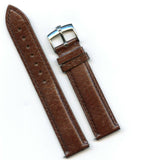 19mm Brown Genuine Snake Skin MB Strap Band Leather Lined & Rolex Steel Buckle