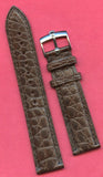 GENUINE ALLIGATOR BROWN 20mm MB STRAP BAND LEATHER & GENUINE OMEGA STEEL BUCKLE