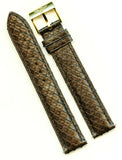 MB 19mm Genuine Black Snake Skin Strap Leather Lined  & Breitling Gold Buckle