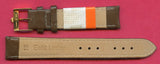 GENUINE BROWN CALF LEATHER CAVADINI STRAP BAND 18mm & VINTAGE OMEGA GOLD BUCKLE