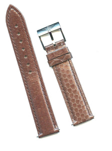 18mm BROWN GENUINE SNAKE SKIN MB STRAP LEATHER LINED & BREITLING STEEL BUCKLE