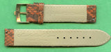 18mm Brown Genuine Snake Skin MB Strap Band Leather Lined & Rolex Gold Buckle