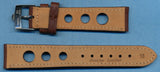Brown Rally Racing Genuine Leather Strap Band, 18mm  20mm & Omega Steel Buckle