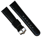 Black 18mm Genuine Lizard MB Strap Band Leather Lined & Steel TAG Heuer Buckle