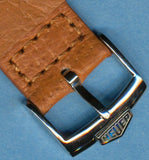 19mm GENUINE WILD BOAR STRAP BAND, LEATHER LINED & PRE TAG HEUER BUCKLE