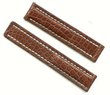 MB GENUINE BROWN BLACK ALLIGATOR STRAP 22mm & 20mm BREITLING DEPLOYMENT CLASP