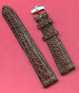 Genuine Brown Crocodile MB Strap Leather Lined 20mm & Rolex Tudor Steel Buckle