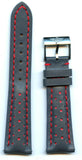 Black Red Rally Racing Gen. Perforated Leather MB Strap 22mm & Breitling Buckle