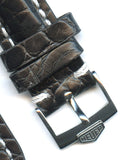 MB GENUINE BLACK ALLIGATOR STRAP 18mm 19mm 20mm 22mm, PRE TAG HEUER BUCKLE STEEL