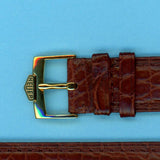 GENUINE ALLIGATOR STRAP BROWN 18mm LEATHER LINED & GENUINE TAG HEUER GOLD BUCKLE