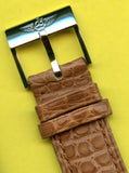 GENUINE ALLIGATOR COGNAC LIGHT BROWN STRAP 19mm & GENUINE BREITLING STEEL BUCKLE