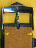 Blue Rally Perforated Leather MB Strap Yellow Stc, 20 22mm, Pre TAG Heuer Buckle