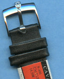 GENUINE BLACK CALF LEATHER CAVADINI STRAP BAND 18mm & ROLEX TUDOR ST BUCKLE