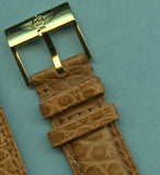 GEN. MB ALLIGATOR COGNAC LIGHT BROWN STRAP 20mm & GENUINE BREITLING GOLD BUCKLE