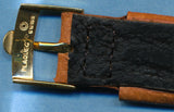 20mm GENUINE WILD BOAR STRAP LEATHER LINED & GENUINE GOLD PLATED OMEGA BUCKLE