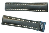 EXTRA LONG LEATHER MB BAND BUCKLE STRAP BAND & 22mm BREITLING DEPLOYMENT CLASP