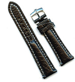 MB GENUINE BROWN ALLIGATOR STRAP 20MM OR 22MM & GEN. ROLEX BUCKLE STEEL OR GOLD