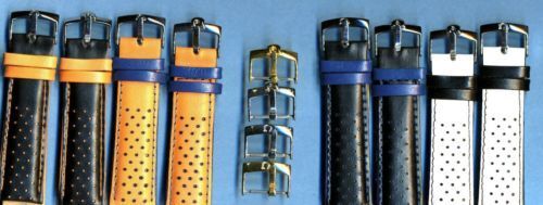 4 Colors 20mm Genuine Perforated Leather Rally Racing MB Strap & Omega Buckle