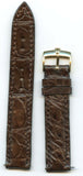 18mm Dark Brown Genuine Crocodile MB Strap & Genuine Rolex Gold Plated Buckle