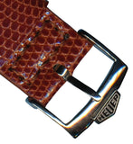 Brown 20mm Genuine Lizard MB Strap Leather Lined & Steel Pre TAG Heuer Buckle