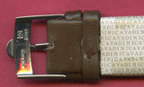 GENUINE BROWN CALF LEATHER CAVADINI STRAP 18mm 19mm or 20mm & OMEGA STEEL BUCKLE