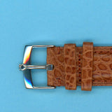 GEN. ALLIGATOR BROWN COGNAC  STRAP 19mm EXTRA LONG & GENUINE TUDOR STEEL BUCKLE