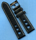 7 Colors 22mm Genuine Perforated Leather Rally Racing MB Strap, Breitling Buckle