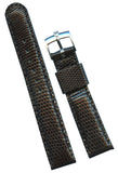 17mm Genuine Black Lizard MB Strap Band Leather Lined & Rolex Tudor Steel Buckle